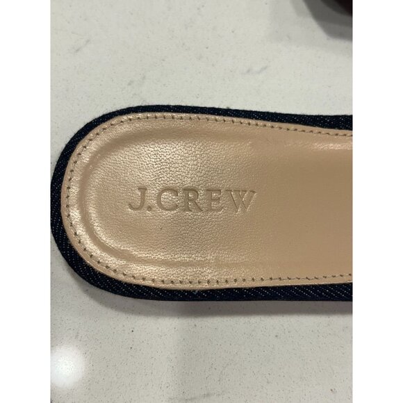 J. Crew Women's Denim Bow Knot Slides in Blue - Sz 10 - Picture 4 of 7